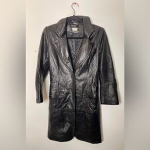 Ann Demeulemeester black Belgium, leather jacket blazer size 38